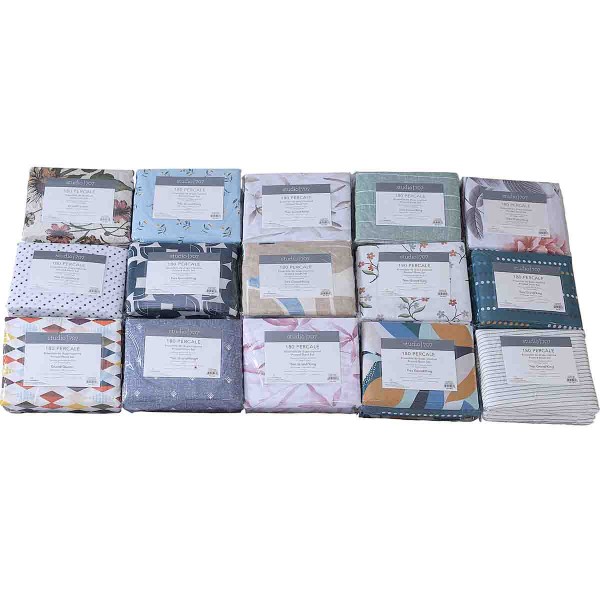 STUDIO 707-T-180 POLYCOTTON PRINTED PILLOWCASE PAIR