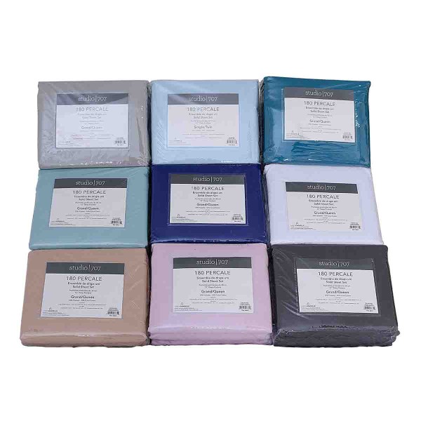 STUDIO 707-T-180 POLYCOTTON SOLID PILLOWCASE PAIR