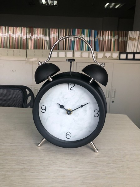 Horloge de table Noir/Doré/Marbre