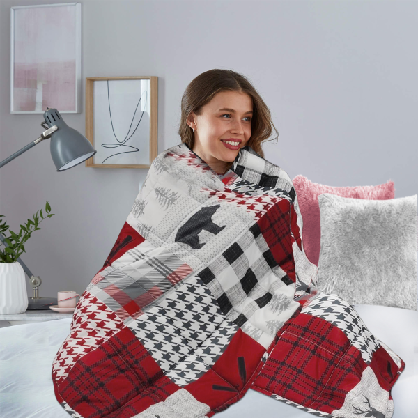 Patchwork - Weighted Quilted Throw | 10lbs 40x60
