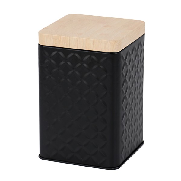 Square Metal Tin Box with Bamboo Lid | Assorted Colors