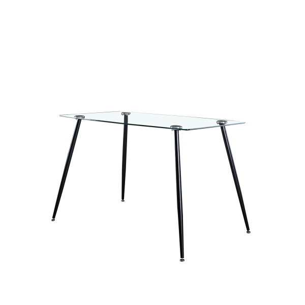 5pc Dining Set With glass Table And 4 Blue Chairs