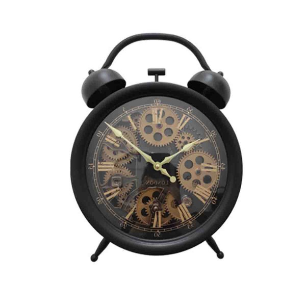 Horloge de table F22 laiton antique/noir