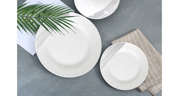 Dinnerware 12pc Set Taupe Gris