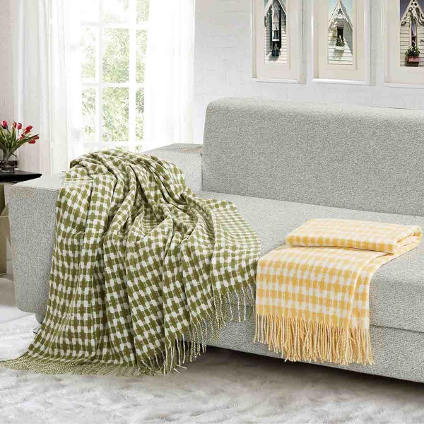Laurent Taylor - Odette Woven Interlocking Check Throw