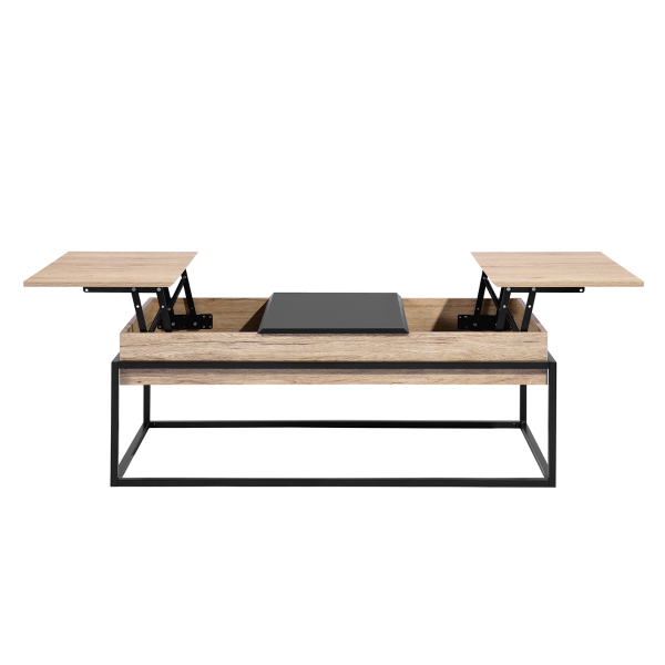 Thiede Oak Coffee Table With Metal Frame