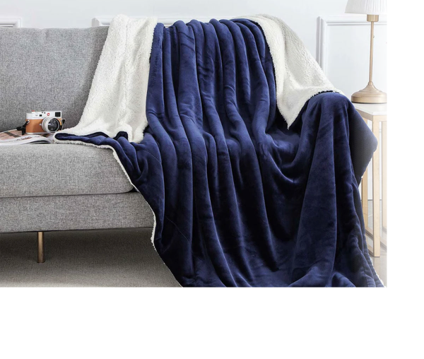 DRAKE Velour reverse to sherpa throw