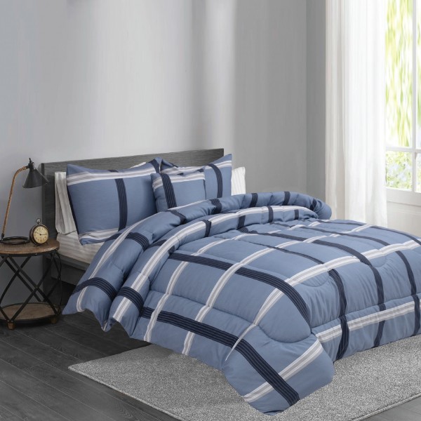 Thompson - Comforter Set Blue Plaid