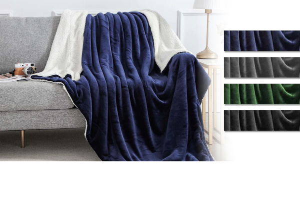 DRAKE Velour reverse to sherpa throw