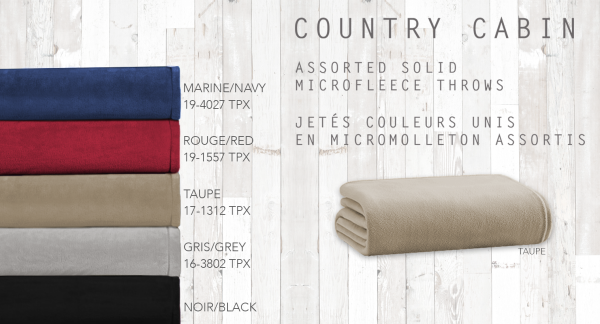 Lauren Taylor -Country Cabin, plaids en micropolaire solide