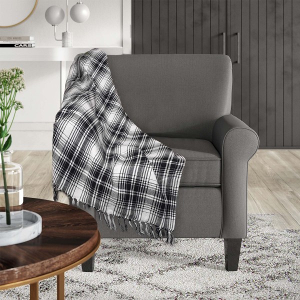Kamala- Plaid Throw 50x60 Black/white