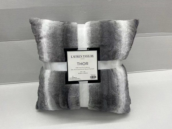 Coussins Thor en fausse fourrure 2Pk