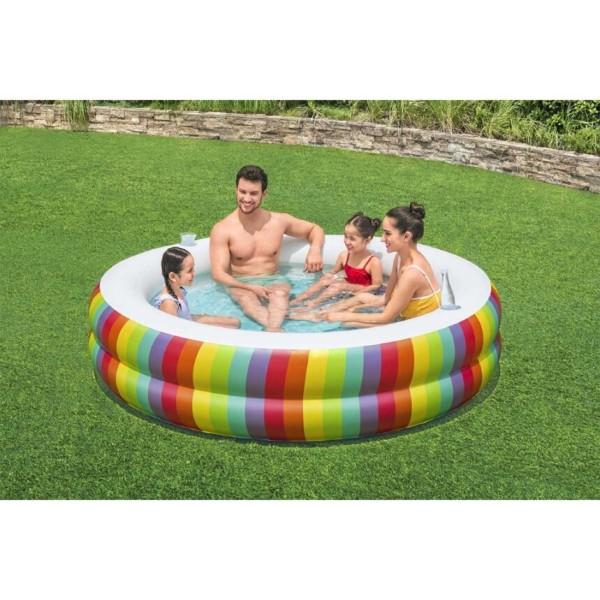 Bestway® Rainbow Dreams™ Round Inflatable Family Pool 2.06 m x 2.06 m x 51 cm