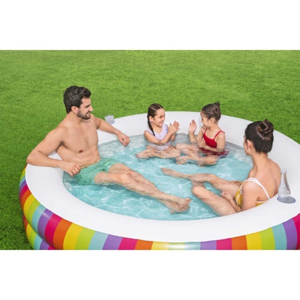 Bestway® Rainbow Dreams™ Round Inflatable Family Pool 2.06 m x 2.06 m x 51 cm