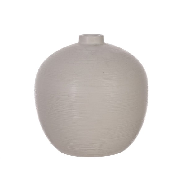 Ceramic Vase Round Lines White