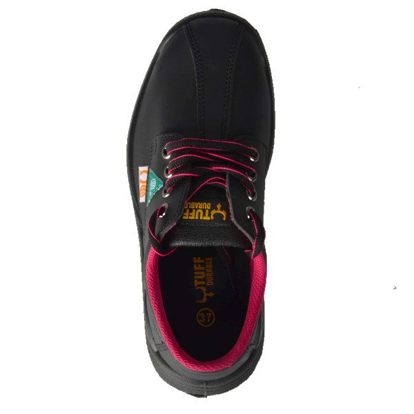 Tuff & Durable® - Lace Up Working Shoes with Steel Toe & Plate - Black