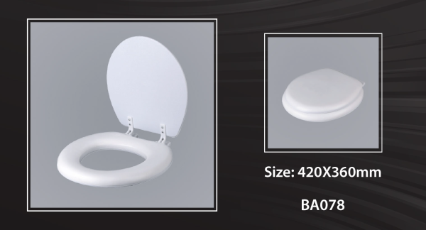 Siège de toilette rembourré et fermeture en douceur avec raccord supérieur | 42 x 36 cm