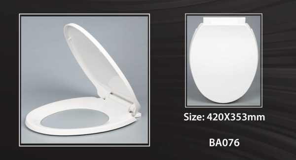 Siège de toilette allongé à fermeture amortie avec raccord supérieur | 42 × 35,3 cm