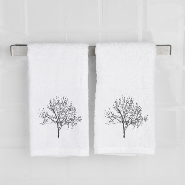Serviette 2 pièces Trees / Blanc