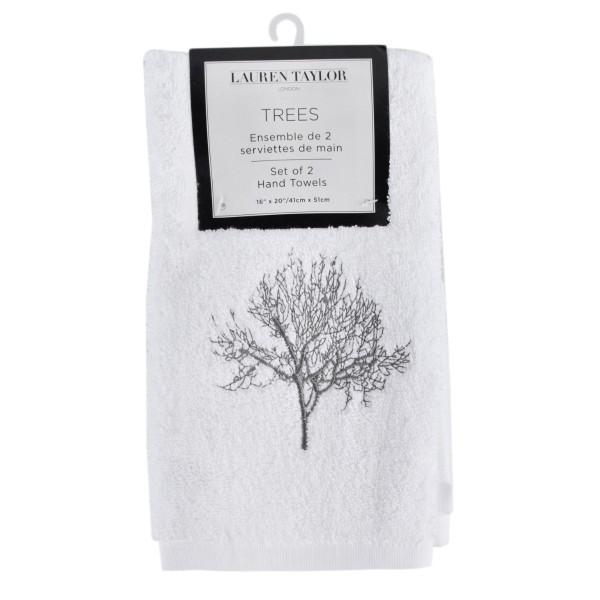 Serviette 2 pièces Trees / Blanc