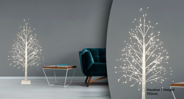 Feu d'artifice de Noël Sapin de Bouleau 276L Blanc chaud