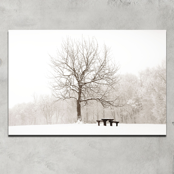 Toile imprimée 60 x 90 cm | Scène d'arbre d'hiver