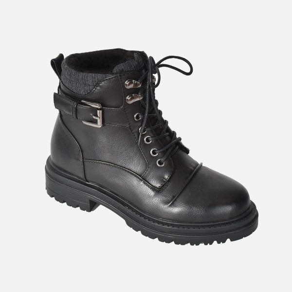 Short Side-zip Lace-up Boots