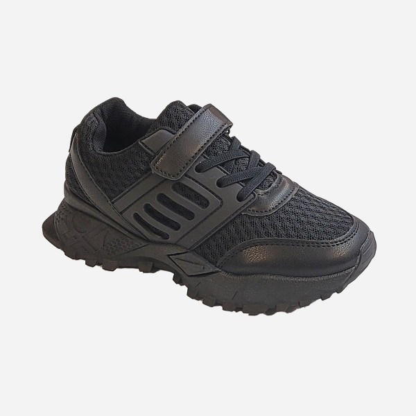 Boys Lace Up Athletic Shoe With Velcro