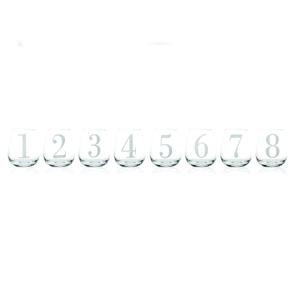 Numbered Glass Set of 8