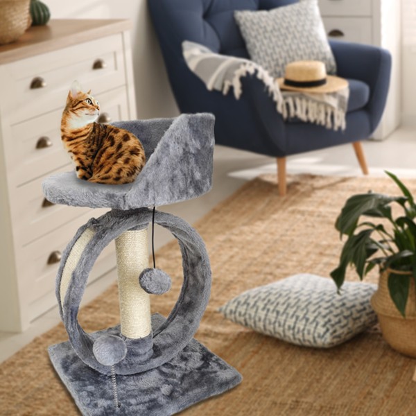 Cat Tree With 1.5cm Chipboard5 5.5cm Dia 7cm Tube 400g Plush