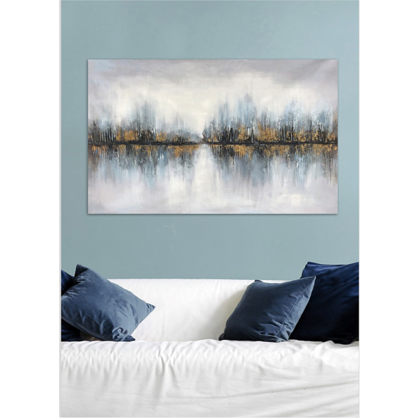 Toile Abstraite Noir & Or