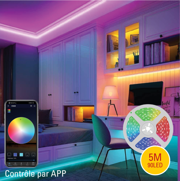 WATTSON - Bande intelligente lumineuse à DEL de 5 m