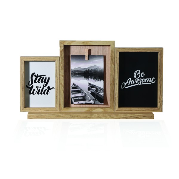 Cadres multi-photos de table - Bois Rustique