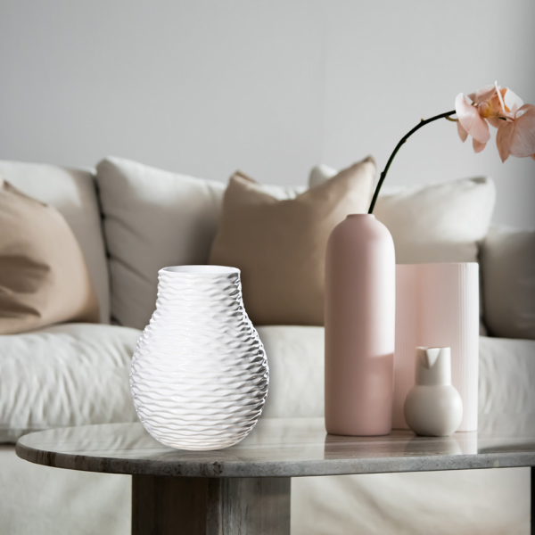 Vase ondulé texturé
