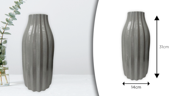 Vase Grey Textured Ceramic