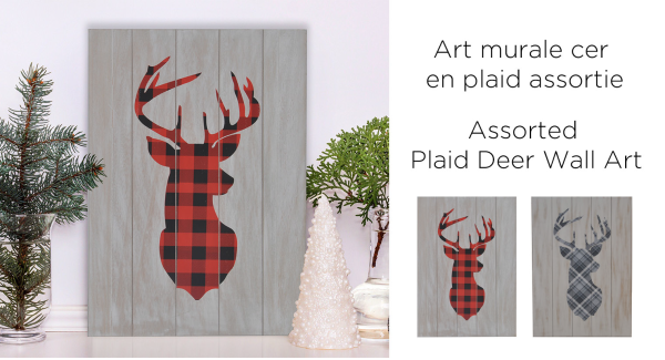 Art mural cerf à carreaux