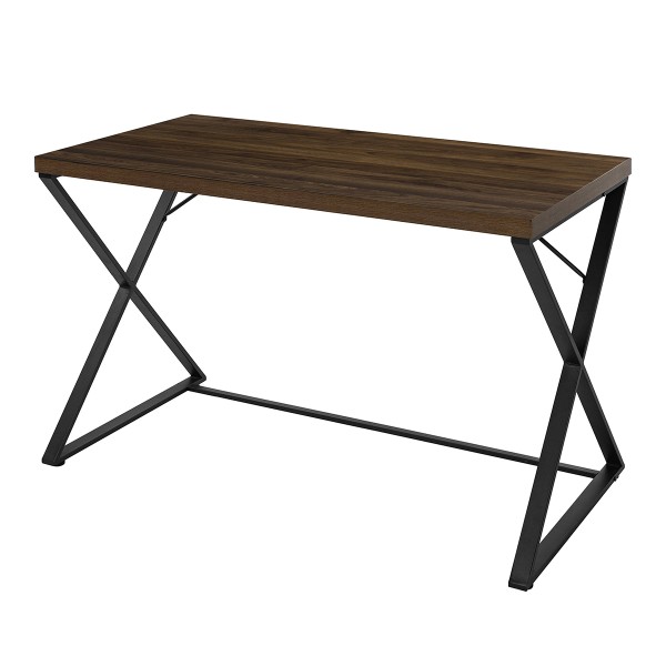 Brantley Walnut Computer Office Desk Metal Frame