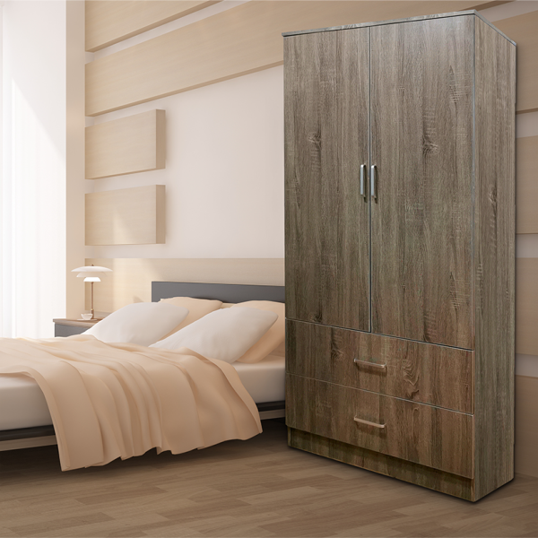 Wardrobe Dark Natural Wood