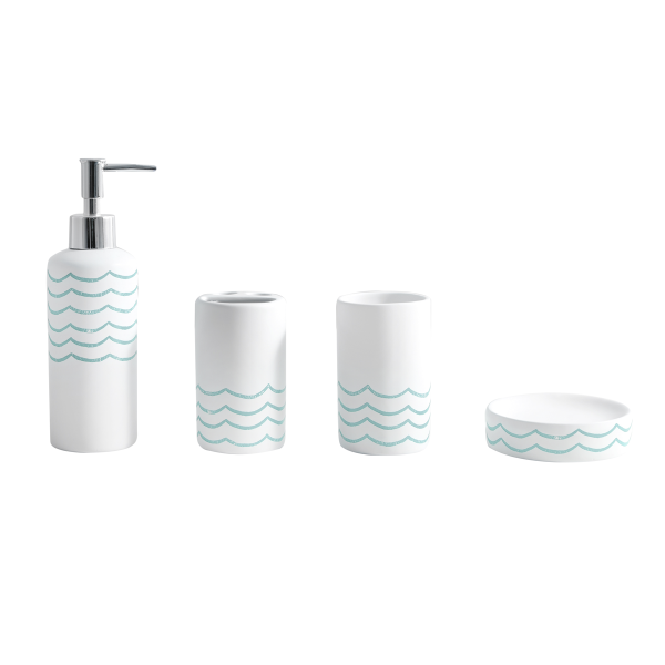 Wave 4 Pcs Ceramic Bath Sets