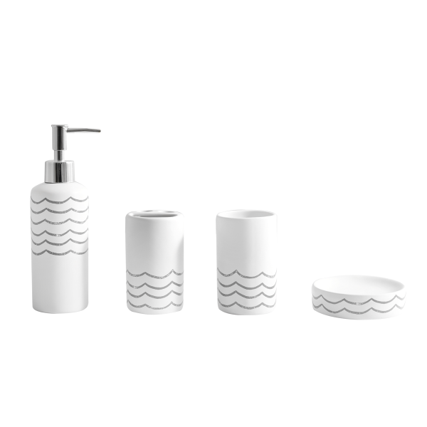 Wave 4 Pcs Ceramic Bath Sets