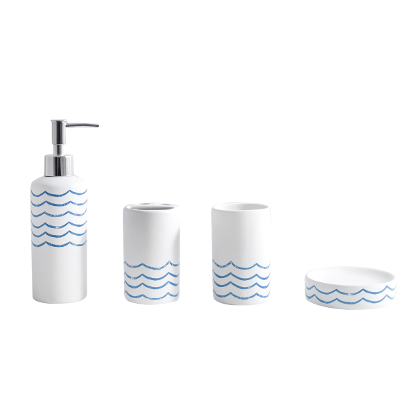 Wave 4 Pcs Ceramic Bath Sets