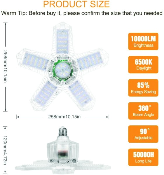 WATTSON | Lampe COB DEL transparente pliable | 100W