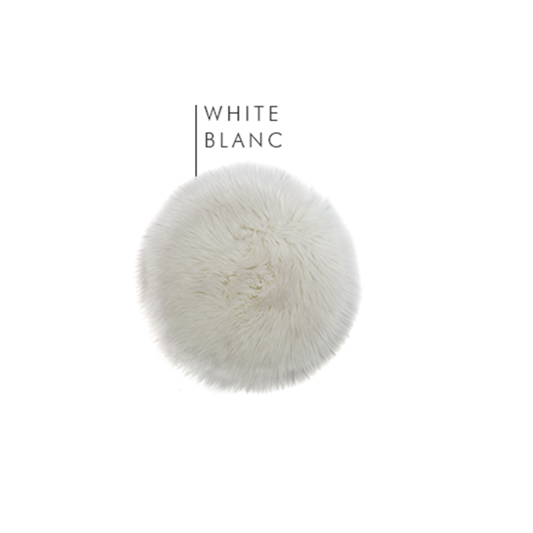 Lauren Taylor- Coussin de chaise rond en aspect fourrure