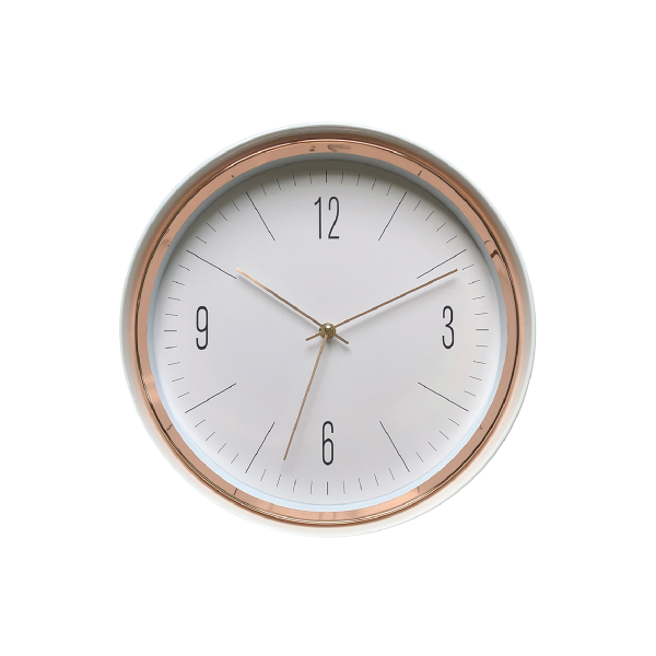 Gold Clock White & Rose 13in