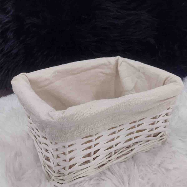 WICKER BASKET WHITE 24X18X12