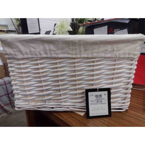 Panier en osier blanc 24x18x12cm