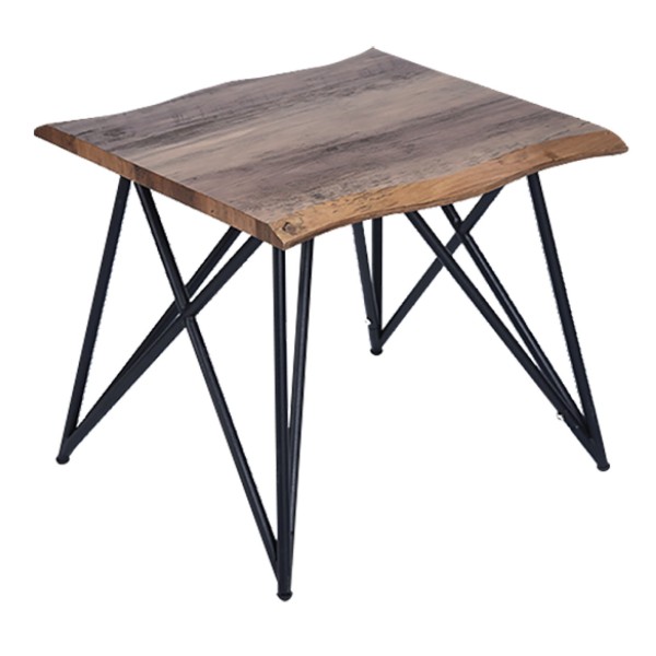 Wood and Metal Square Side Table - Magasins Hart | Hart Stores