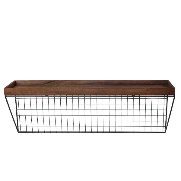 Etagère en bois et métal 24x65x16cm
