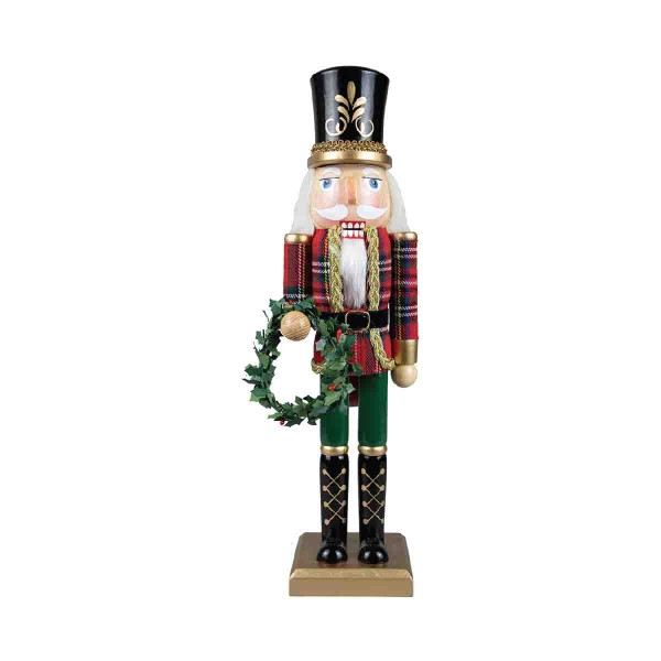 WOOD SOLDIER DESIGN NUTCRACKER 60.96CM 2 ASST RED/GREEN