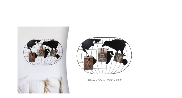 Lauren Taylor - World Map Wall Art with Clips